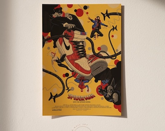 Poster di Spiderman: Un nuovo universo / Decorazione da parete del film / Arte cinematografica retrò