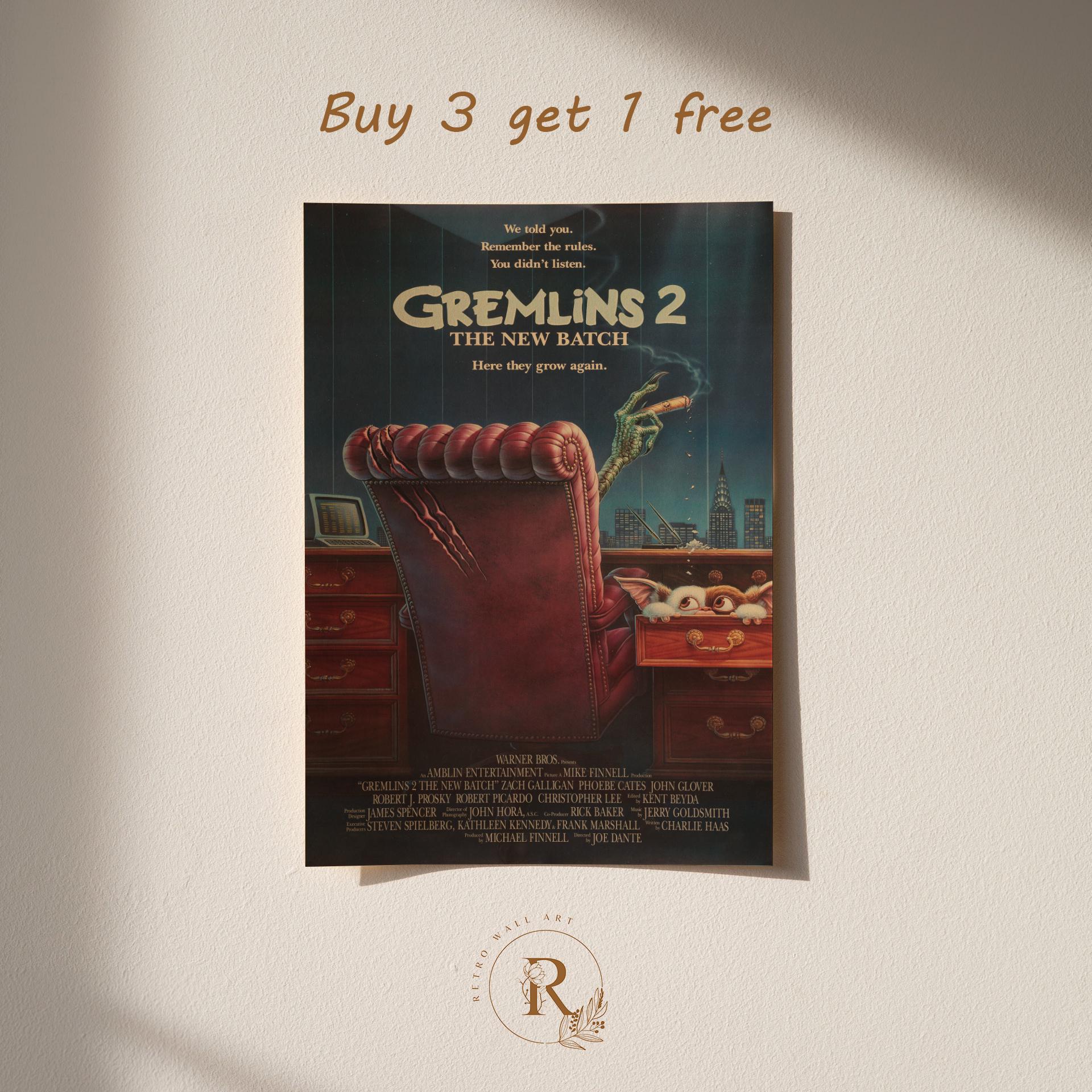 Gremlins Filmplakat Als Wandkunst | Hochwertiger Digitaldruck Auf 300 G/m² Mattem Fotopapier | Ohne Rand | Ohne Rahmen