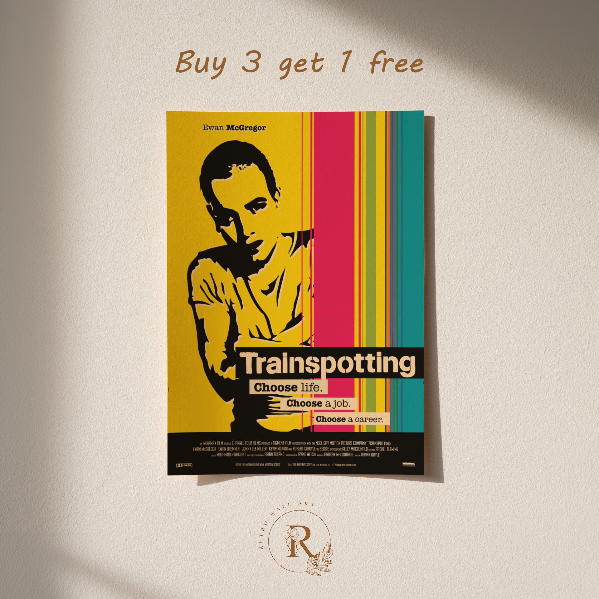 Trainspotting Poster | Movie Wall Decor | Vintage Film Print