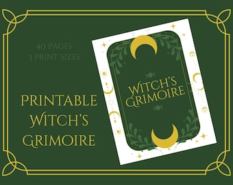 Green & Gold Printable Book of Shadows for Baby Witch