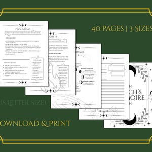 Black & White Printable Grimoire with the Basics to Witchcraft image 2