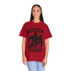 Rescue Squad T-Shirt | Unisex Garment-Dyed Tee for First Responders, Firefighter Gifts, Casual Wear, Emergency Services Apparel