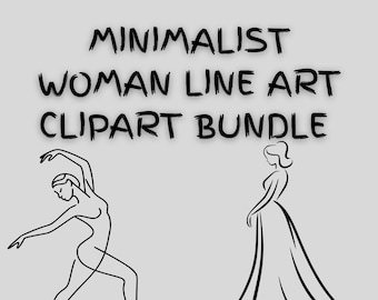 Minimalist Woman Line Art Clipart Bundle: PNG & SVG Female Silhouettes (Digital Download, Cricut Files)