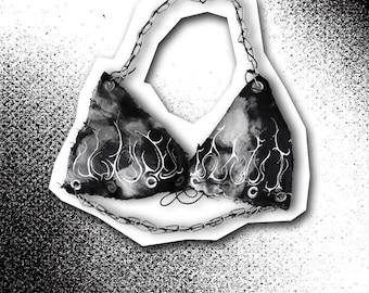 ブラジャー／トップス／ホルターネック／オルタナティブ／レイブ／自作／ペイント