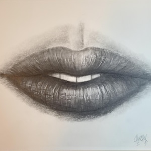 Original Pencil Drawing Framed-Soft Smile
