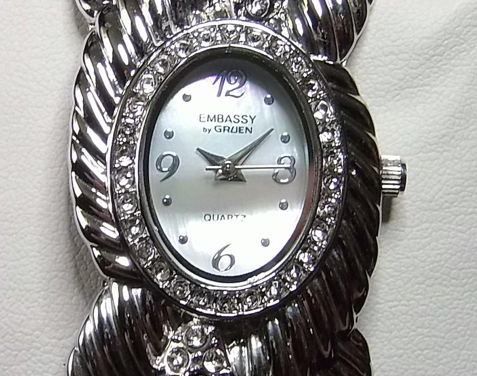 Embassy By Gruen Ladies Cuff Rhinestone Quartz Watch Embassy by Gruen GEM3032L Cuff Bracelet Rhinestone Ladies  main image 2