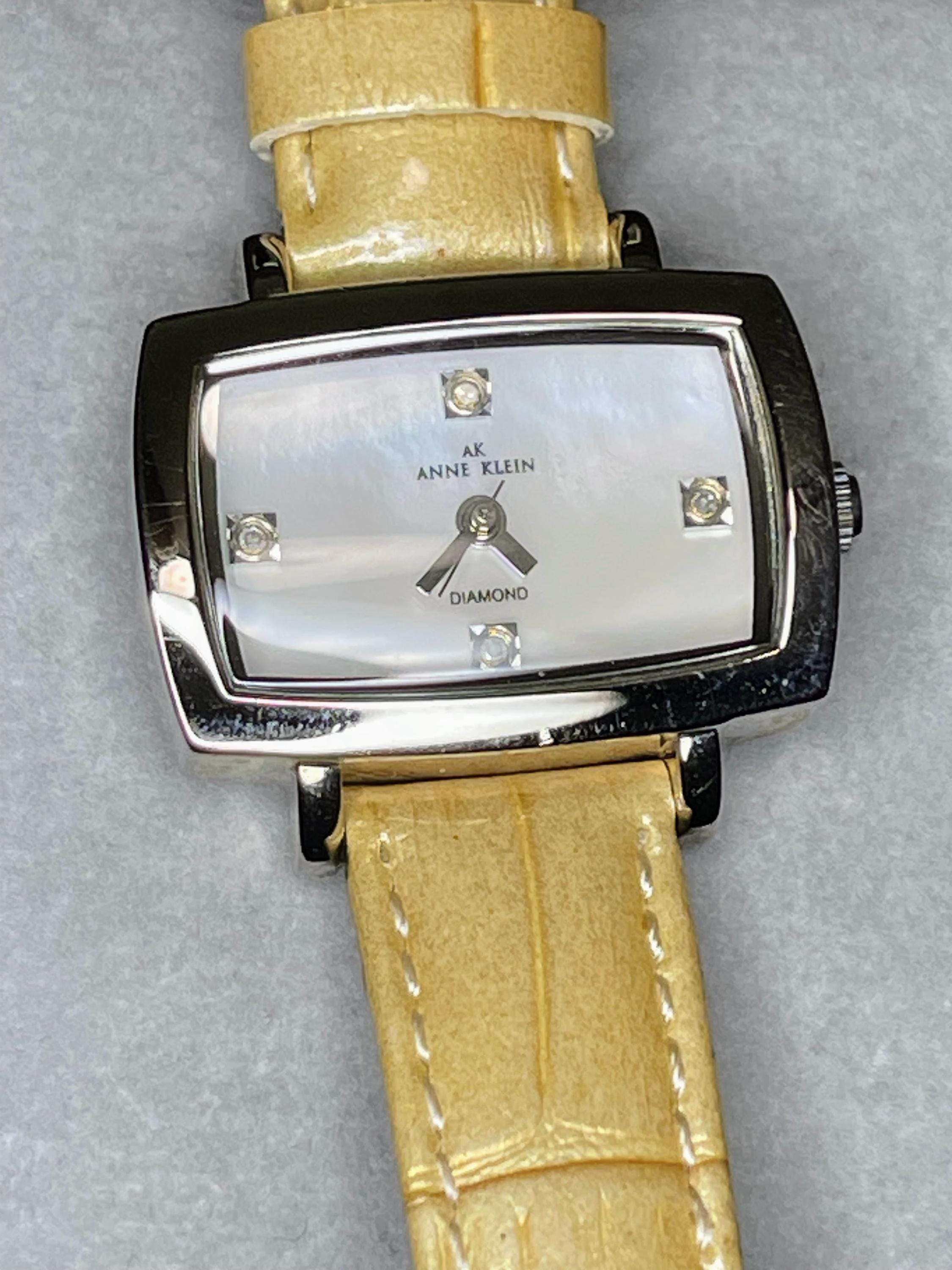 Anne Klein Watch w. diamonds on face & clear band Anne Klein Diamond - Etsy main image 4