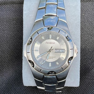 Armitron Stainless Steel Day-Date Quartz Watch • Men&#39;s Dress Analog • Everyday Classic
