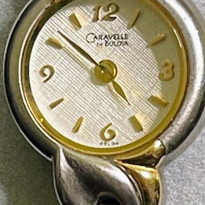 Vintage Caravelle by Bulova 45L34 Two-Tone Ladies Watch | Quartz | New Battery | Dainty & Classic