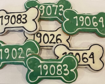 Custom Zip Code Dog Treats (2 bones)