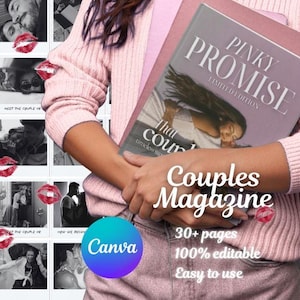 Couples Magazine Template, Gift for Him or Her, Anniversary Magazine, Valentine&#39;s Day Gift