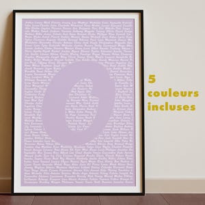 Póster tipográfico inicial – Letra O con nombres de pila – Póster para habitación infantil – Decoración para guardería – Archivo digital