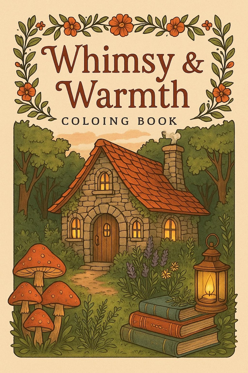Whimsy & Warmth - A Cottagecore Coloring Journey - Etsy