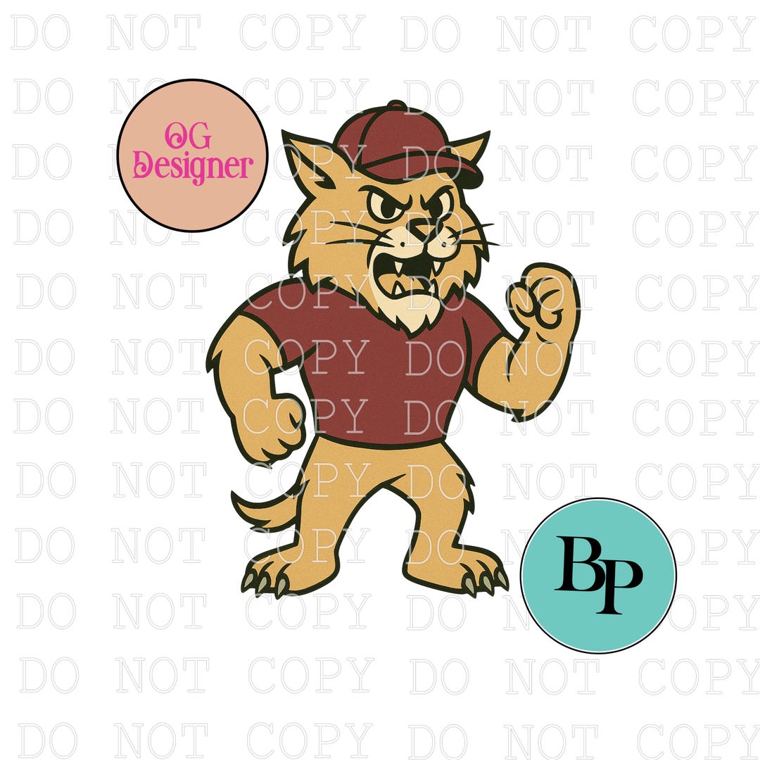Wildcat Racing Character Wildcats Mascot PNG, School Spirit Characters (digital Download ...