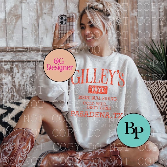 Gilley's Pasadena TX PNG: Distressed Vintage Cowboy Design (Digital Download) Original Designer of this viral country and western, free mock