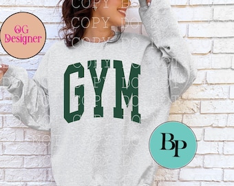 Fitnessstudio PNG Fitnessstudio in 3 Farben digitales Design Bestseller beliebtes Designs Viral Workout gratis Mockup inklusive