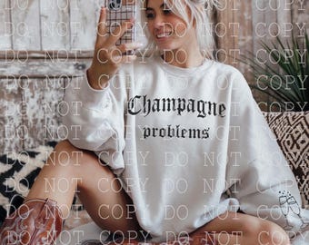 Problemas con el champán: diseño PNG (descarga digital), diseño de manga divertido y sarcástico para beber, maqueta gratuita incluida, popular ahora, SVG incluido