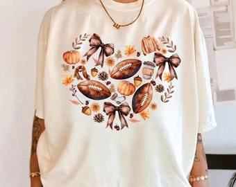 Comfort Colors Fall Tshirt,Tis the Season Shirt,Fall Football Tee, Women's Fall Shirt,Pumpkin Season, Football Mom Shirt, Autumn tee,PIC151