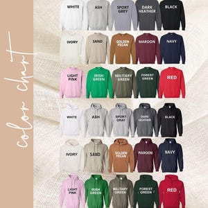 a collection of 16 different colored hoodies, each with a unique color and style, arranged in a grid-like pattern.