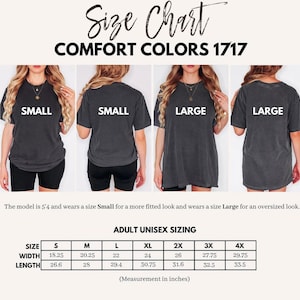The image is a size chart for a clothing item, specifically a gray t-shirt. It shows four different sizes: small, medium, large, and extra-large, each corresponding to a different back size. The chart provides measurements for each size, including waist, hips, bust, shoulders, and length.