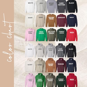 a collection of 16 different colored hoodies, each with a unique color and style, arranged in a grid-like pattern.