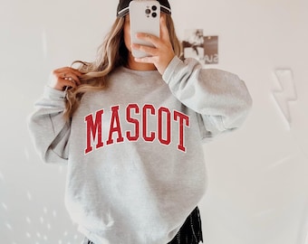 Personalized Mascot Sweatshirt,School Mascot Hoodie,School Spirit Shirts,Team Mascot ,Custom School Logo Sweat,School Team Name,PIC137