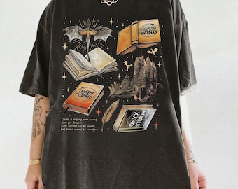 Comfort Colors Fourth Wing Dragon Tshirt,Dragon Rider Shirt,Basgiath Shirt, Dragon Rider Shirt, Bookish Gift for Readers,PIC83