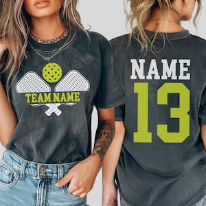 Comfort Colors Pickleball Tshirt,Custom Name and Number Tee,Pickleball Team,Personalized Game Day Pickleball Player, Sport Lover Gift,P4