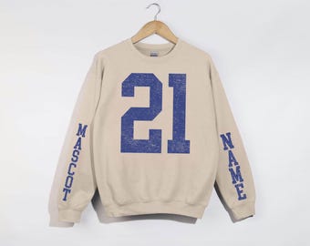 Custom Number and Name With Sleeve Print Sweatshirt,Game Day Tshirt,Custom Football Team Hoodie,Custom School Team Number Shirt,PIC527