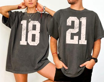 Comfort Colors Custom Number Shirt, Game Day Number Tee, Custom Football Tee,Custom School Team Number Shirt,Sports Number Tee,PIC367