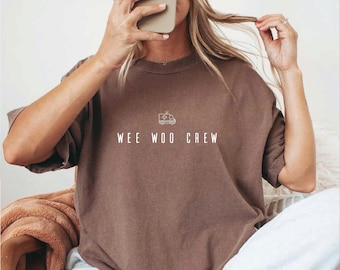 Comfort Colors Wee Woo Crew Tshirt, Funny Paramedic Tee, Ambulance Shirt,Medical School Shirt,PIC634