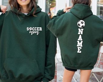 Soccer Mom Sweatshirt With Kids Name & Jersey Number, Soccer Season Mama Hoodie,Gift For Soccer Mom,Soccer Mom Tshirt,PIC215