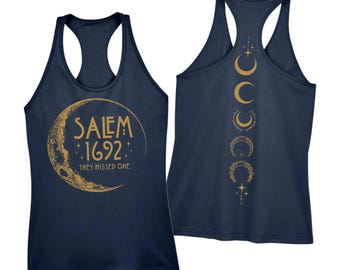 Salem 1692  Racerback,Salem Witch Vneck Shirt, Halloween Witch Tank top, Halloween Gift,Halloween Costume Shirt, Spooky Season Tee,PIC24
