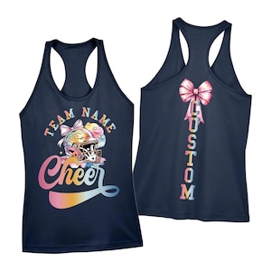 Custom Cheer Team Name Racerback,Custom Cheerleader Gift Two Sided Tank top,Cheer Mom Racerback,Cheer Name Tee,Custom Cheer Mascot,PIC110