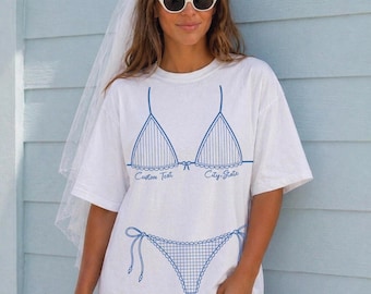 Chemises bachelorette couleurs confort, chemise coquillage personnalisée, t-shirt Bach Club, t-shirt de bikini de plage Bride Club Last Splash, PIC1007