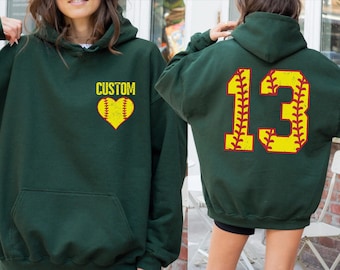 Custom Softball Sweatshirt,Personalized Number And Name Hoodie, Softball Tshirt,Softball Team,Sport Lover Gift,PIC543