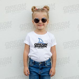 Girl Child T-Shirt Mockup: White Bella Canvas Kids Tee