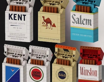 cigarette block Cigarette Box Smoke Blocks, Collection Popular Cigarette Brands Creative  Building Set, Cool Stress-busting Toy Gift