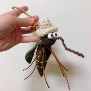 Handmade Textile Insect Bag Charm, Fabric Bug Keychain, OOAK Soft Sculpture, Nature Inspired Fiber Art, Unique Quirky Gift
