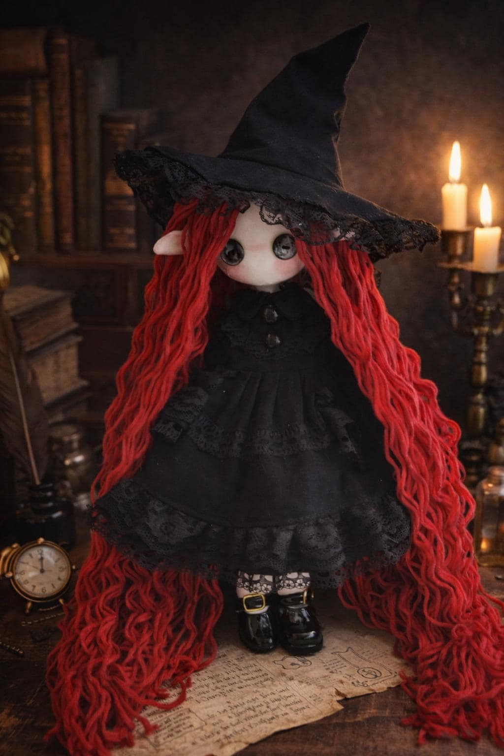 Red Hair Witch Doll - Etsy display picture 2