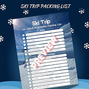 Ultimate Ski Trip Packing list | Editable and Printable Packing List for Ski & Snowboard Vacations