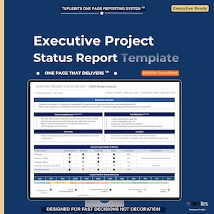 Executive Project Status Report Template – Weekly – Monthly PMO Dashboard (PowerPoint)