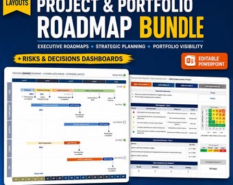 Project Roadmap Template Bundle | Executive Portfolio Roadmap, Timeline & Gantt Chart PowerPoint