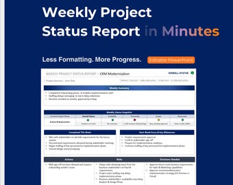 Weekly Project Status Report Template (PowerPoint)