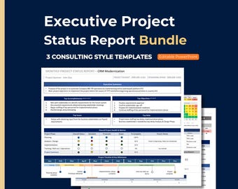 Project Status Report Bundle – Executive PMO Status Risk Actions Templates PowerPoint
