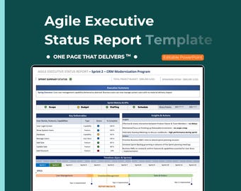Agile Executive Status Report Template – One Page PMO Report