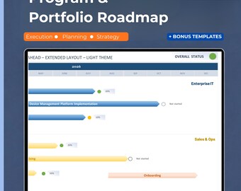 Project Management Roadmap Template | Executive Program & Portfolio Roadmap | PMO Timeline PowerPoint | Strategic Planning Slides