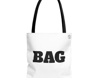 Lustige TASCHE Tote Minimalistische Ironische Canvas Tasche mit Dual Schriftarten Deadpan Geschenk für Designer und Überdenker