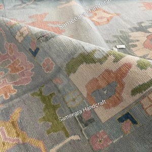 blue and green rug, living area rug 10x14, turkish oushak 10x14, living room rug 10x14, turkish oushak rug blue, hand knotted rug 10x14, hand weaving rug 10x14, living room rug, blue oushak rug, blue oushak 3x15, turkish oushak handmade, area rug 10x16, turkish kilim, rug for living room 10x16, Turkish Oushak Hand Knotted Rug – Custom Size & Color – Vintage Style Wool Area Rug – Living Room rug 10x16, Bedroom rug 10x16, Dining Room, Decor personalised gifts, bedside rug, entryway rug blue