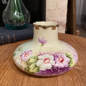 Wien Austria Handbemalte gedrechselte Vase | Vintage Porzellan Vase | Florales Dekoratives Sammlerstück